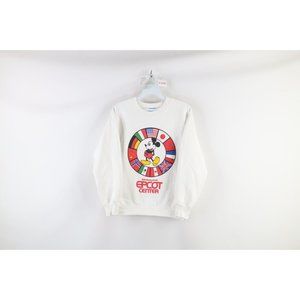 Vtg 80s Disney Womens S Spell Out Walt Disney World Epcot Center Sweatshirt USA